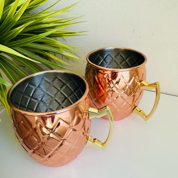 Set of 2 Copper Mugs - Picture 5 of 11
